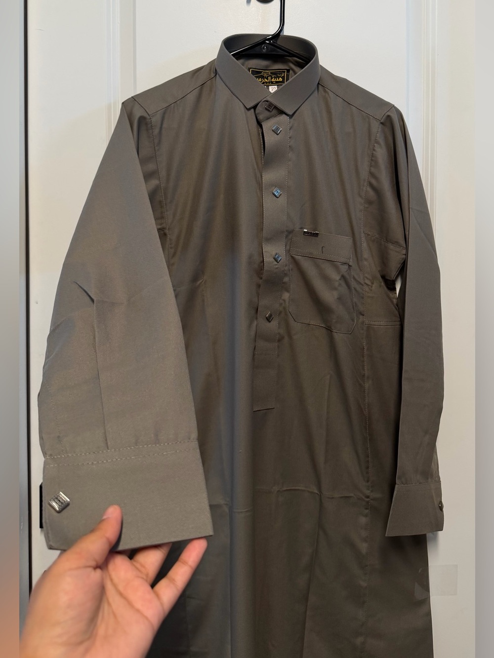 Hadiya Al Haramain Men’s Saudi Thobe Dishdasha Kandura Gray Size 58 New